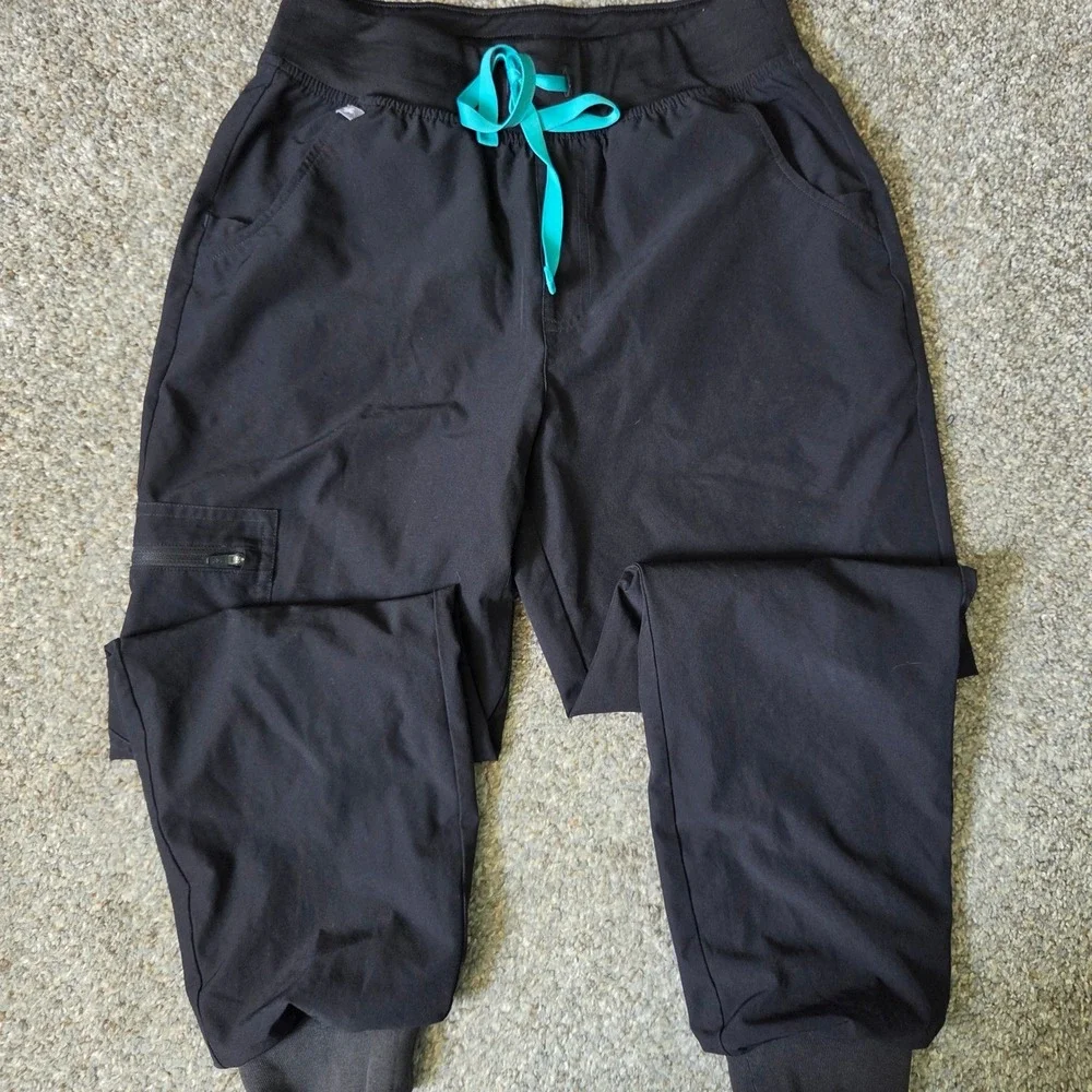 FIGS‎ Zamora Jogger Scrub Pants Black Technical Collection W23SW2008P Mens Small